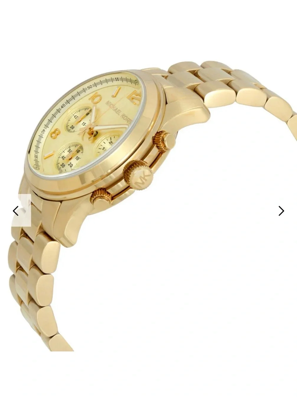 Michael Kors Runway MK5055 Gold Tone Chronograph Watch 38mm Authentic